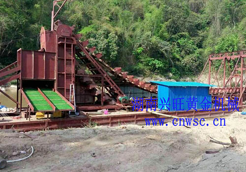 非洲 采金船 作業圖